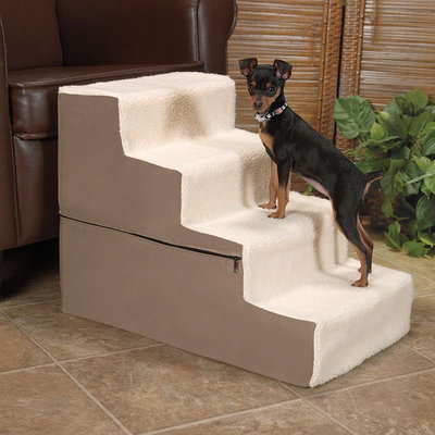 Doctors Foster & Smith Dura Ruff Indoor 4-Step Pet Stair (Beige/Khaki)