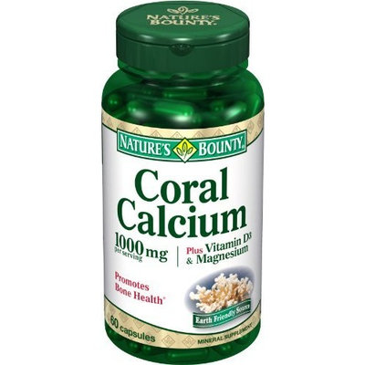 Nature's Bounty Coral Calcium 1000 Mg. Plus Vitamin D and Magnesium, 60 Count (Pack of 2)