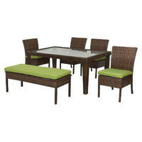 Grand Basket Belmont Wicker 6-Piece Patio Dining Set