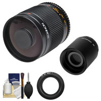 Rokinon 500mm f/8.0 Mirror Lens (T Mount) with 2x Teleconverter (=1000mm) + Cleaning Kit for Nikon 1 J1, J2 & V1 Digital Cameras