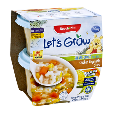 Beech-Nut® Let's Grow Chicken Vegetable Stars Steam Cooked Mini Meals