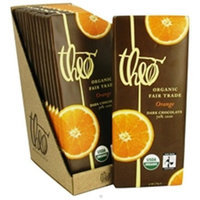 Theo Chocolate Theo Classic Organic Dark Chocolate (70% Cacao) with Orange, 3-Ounce Bars (Pack of 12)