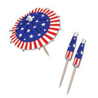 Amscan 409731 Jumbo Umbrella Picks 6 in. 24-Pkg-Patriotic
