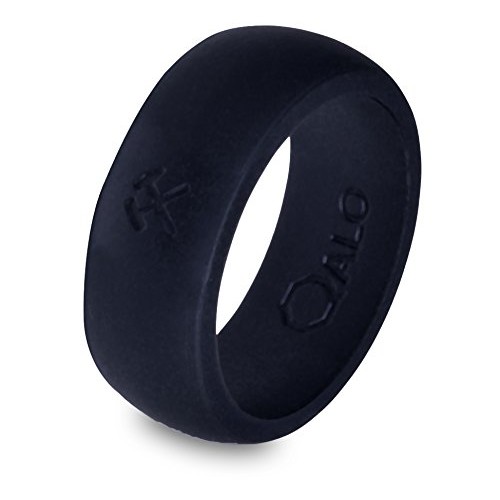 QALO Men's Silicone Wedding Ring - Black, Grey, Navy Blue, Maroon, Avocado Green (From QALO Silicone Wedding Band
