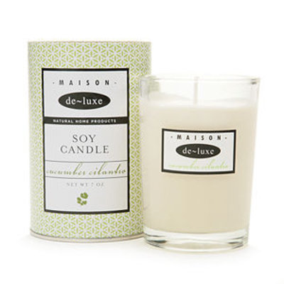 De-luxe de-luxe MAISON Pure Soy Candle, Cucumber Cilantro, 7 oz