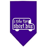 Ahi I ride the short bus Screen Print Bandana Purple Small