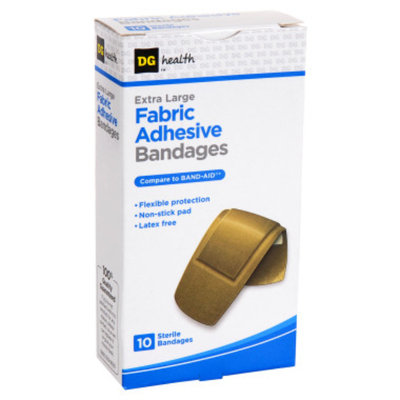 DG Health Fabric Adhesive Bandages - Extra Large - 10 ct