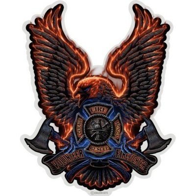 ERazorBits Apparel Volunteer Fire Eagle - Firefighter T-Shirt
