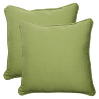 Pillow Perfect Outdoor 2-Piece Square Toss Pillow Set - Green Forsyth Solid