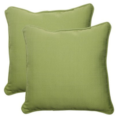 Pillow Perfect Outdoor 2-Piece Square Toss Pillow Set - Green Forsyth Solid