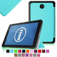Fintie Slim Shell Leather Case Cover For Dell Venue 7 / New Dell Venue 7 (2014 Version) 7-Inch Android Tablet, Blue