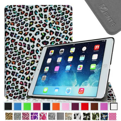Fintie Smart Shell Leather Case Cover for Apple iPad Air (iPad 5 5th Generation), Leopard Rainbow