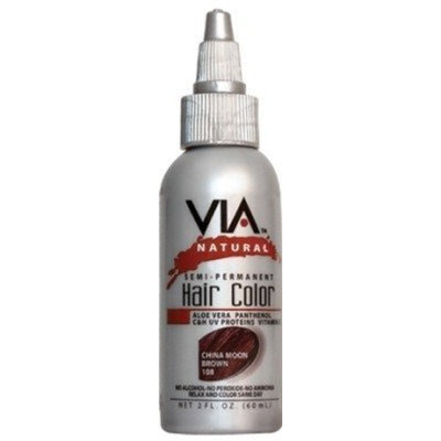Via Natural 2oz Semi Perm Hair Color #108 China Moon Brown