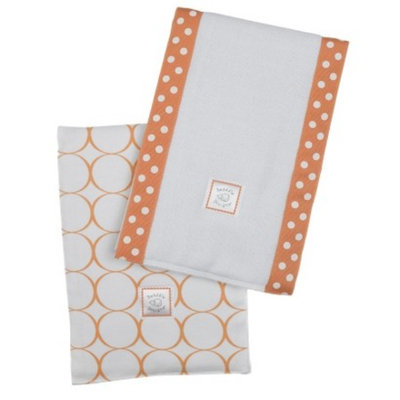 SwaddleDesigns Baby Burpies 2-pc. Set - Orange Mod Circles
