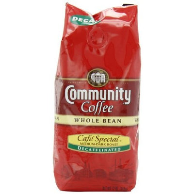 Community Coffee Whole Bean Coffee, Cafe Special Decaffeinated, 12-Ounce Bags (Pack of 3)