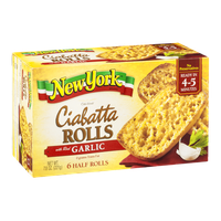 New York Brand Old World Ciabatta Rolls with Garlic - 6 CT