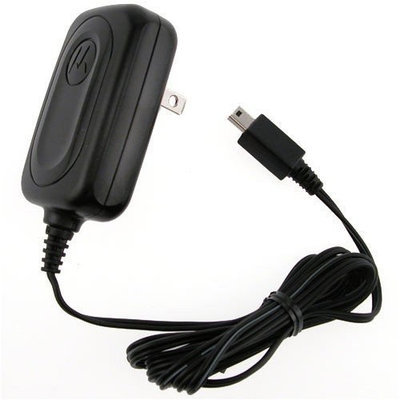 Motorola SPN5202 Factory Original Folding Prong Travel Chargers for Mini USB Phones - Retail Packaging - Black