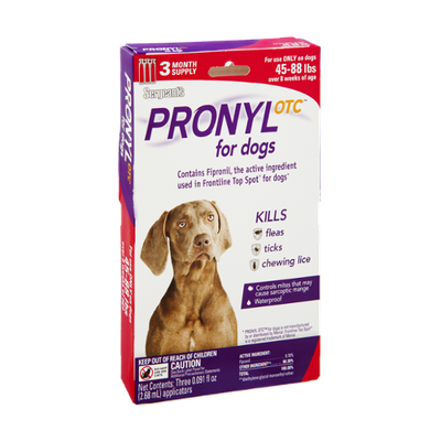Sergeant's Pronyl OTC Kills Fleas, Ticks, Chewing Lice (45-88 lbs) 3 Month Supply for Dogs