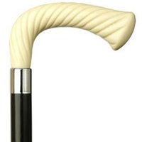 Harvy Rope Carved L Cane Maple Shaft With Ivory Handle -Affordable Gift! Item #HAR-9120738