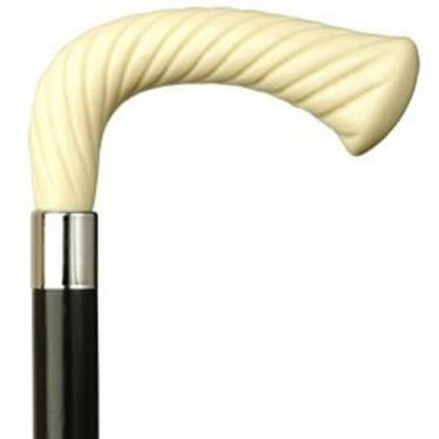 Harvy Rope Carved L Cane Maple Shaft With Ivory Handle -Affordable Gift! Item #HAR-9120738