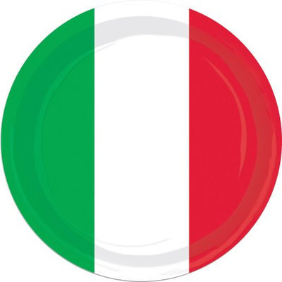 Beistle 58009 Red- White and Green Plates - Pack of 12