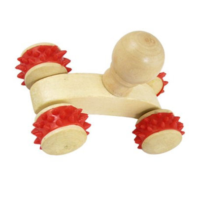 Body Red Rubber Coated Wheel Car Style Massage Roller