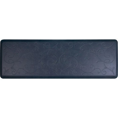 WellnessMats 72x24-in. Bella Motif WellnessMat, Arcadian Blue on Grey