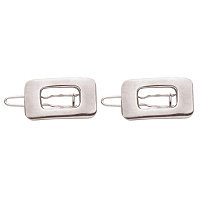 Karina Silver Squares Jean Wire Barrettes