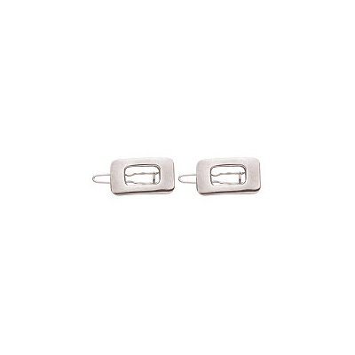 Karina Silver Squares Jean Wire Barrettes