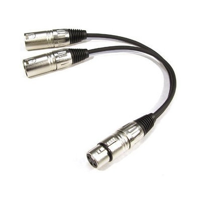 KIRLIN CABLE Kirlin 1 Foot Patch Y Cable Cords - XLR Female To Dual XLR Male Cables - 1' Pro Series Y-Cable Cord Splitter