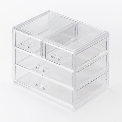 Richards Homewares 987856 Clearly Chic-Clear Stkb 4 Drawer Large