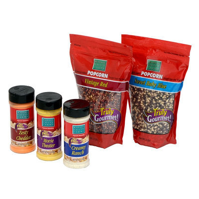 Wabash Valley Farms 5-pc. Gourmet Popping Popcorn Kernels & Classic Seasonings Set (Baby Blue/Red)