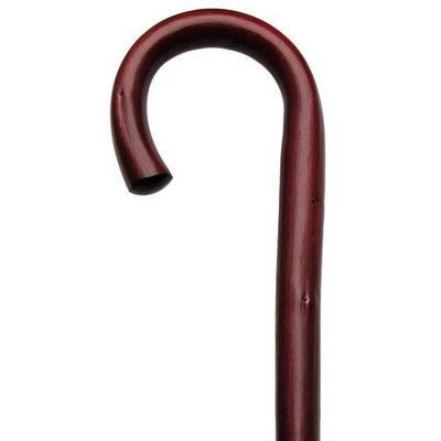 Harvy Men Round Nose Crook Cane Burgundy Genuine Chestnut -Affordable Gift! Item #DHAR-9343400