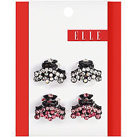 Elle Rhinestone Mini Jaw Clip 4 Ct