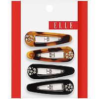 Elle Snap Clip With Rhinestones Assorted 4pc