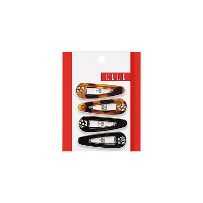 Elle Snap Clip With Rhinestones Assorted 4pc