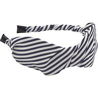 Karina Navy And Beige Stripes Headband