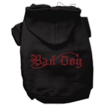 Mirage Pet Products 20-Inch Bad Dog Rhinestone Hoodies, 3X-Large, Black