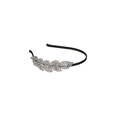 Elle Headband Clear Rhinestone Leaf