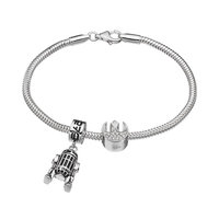Star Wars Sterling Silver R2-D2 Charm Bracelet Set, Women's, Grey