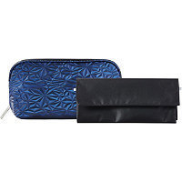 Tartan + Twine Armory Stone Blue Clutch & Brush Roll Set