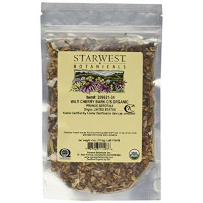 1 X Wild Cherry Bark Cut & Sifted Organic - Prunus serotina, 4 Oz,(Starwest Botanicals)