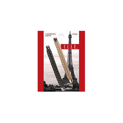 Elle Barrette Braided Leather 2pk