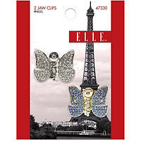 Elle Jaw clip Butterfly Rhinestone 2pk
