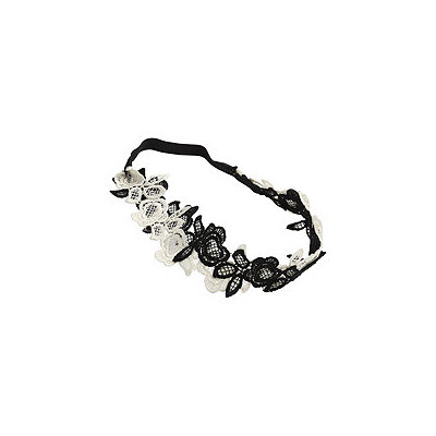 Karina Head Wrap Crochet White & Black