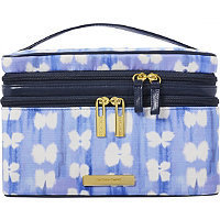 Tartan + Twine Blue Aster Double Zip Train Case