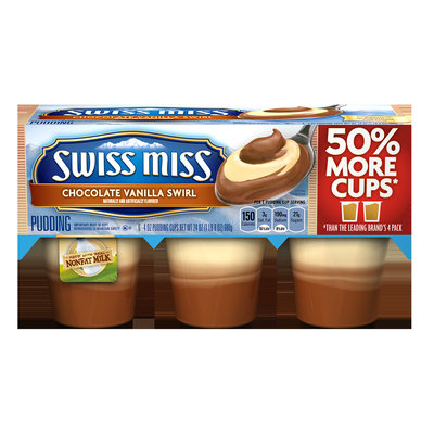 Swiss Miss Pudding Chocolate Vanilla Swirl Naturally and Artificially Flavored