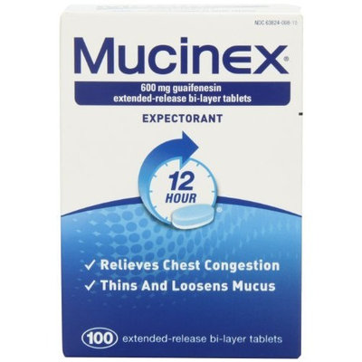 Mucinex 12-Hour Chest Congestion Expectorant Tablets, 100 Count