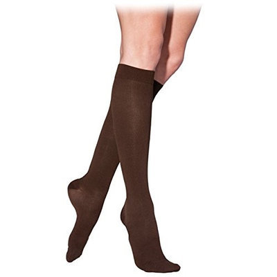 Sigvaris Cotton 232CXLW99-S 20-30 mmHg Womens With Grip Top Socks Black - Extra Large Long