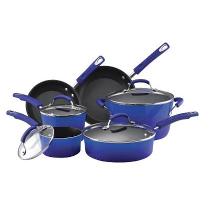 Rachael Ray Porcelain II 10 piece Blue Cookware Set